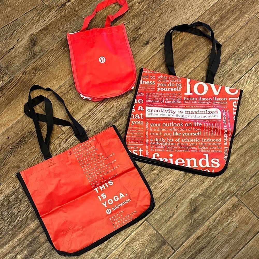 lululemon athletica Vibrant Red Tote Trio
